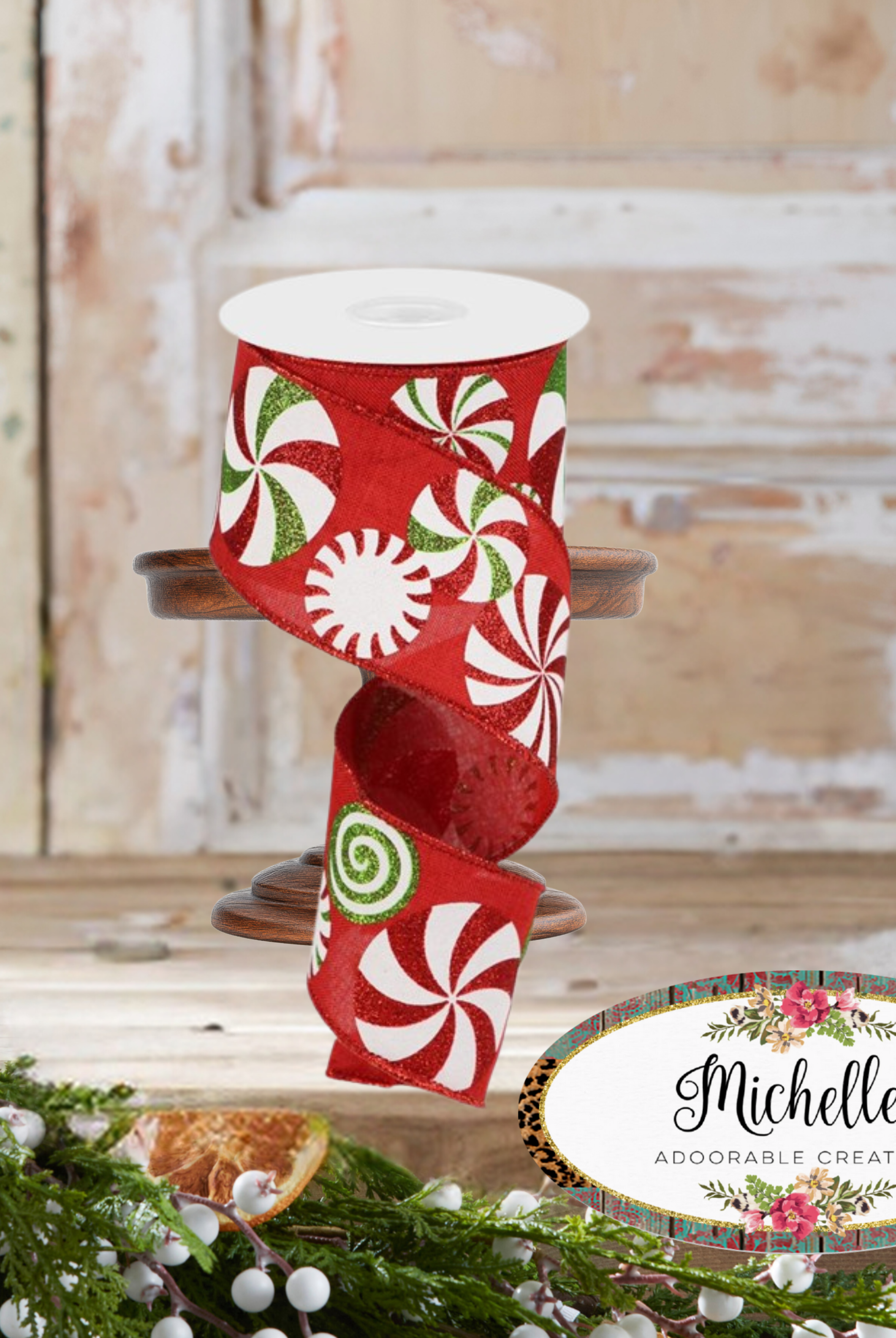 Shop For 2.5" Bold Peppermint Royal Ribbon: Red (10 Yards)