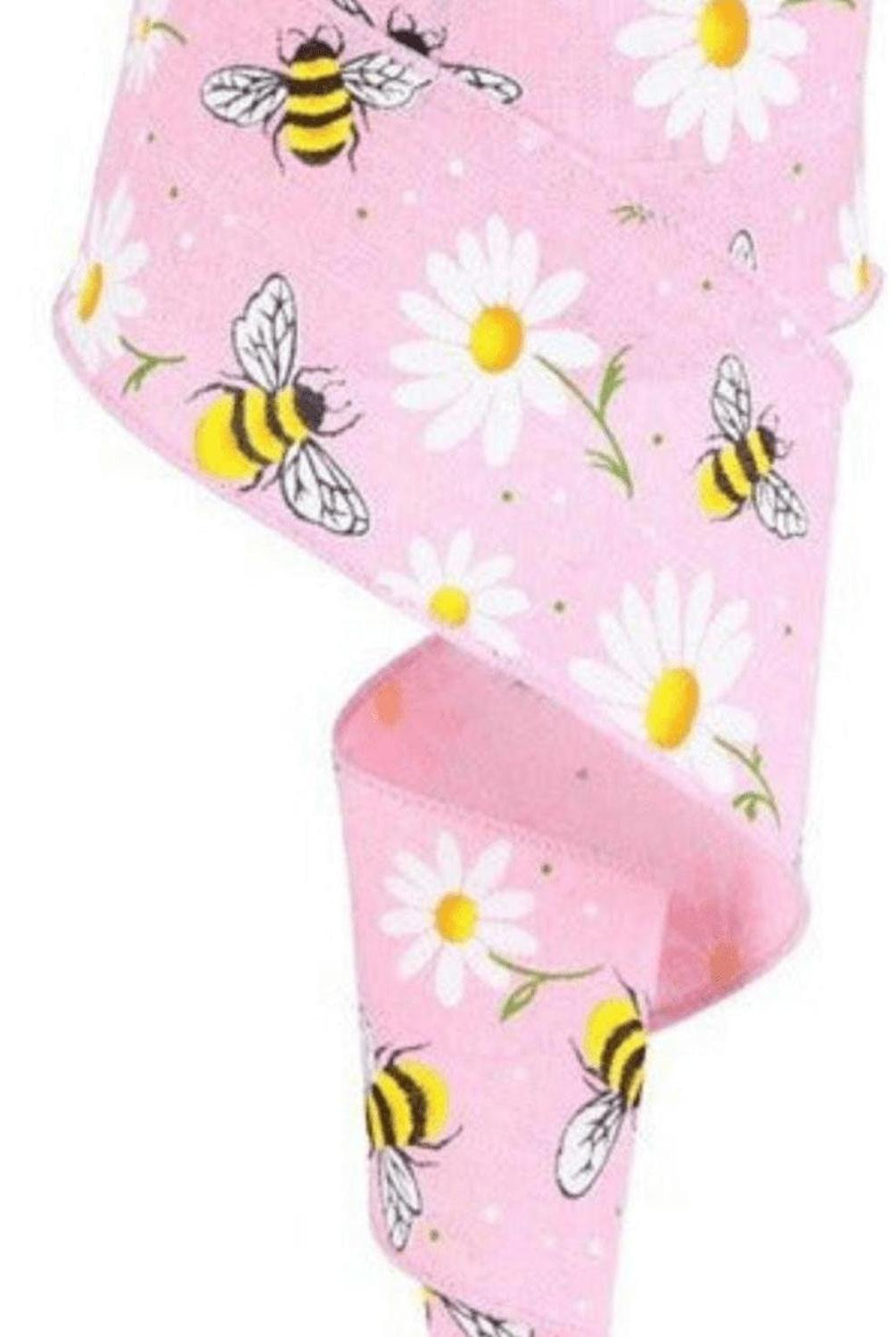 Shop For 2.5" Bumble Bee Daisy Ribbon: Light Pink (10 Yards)