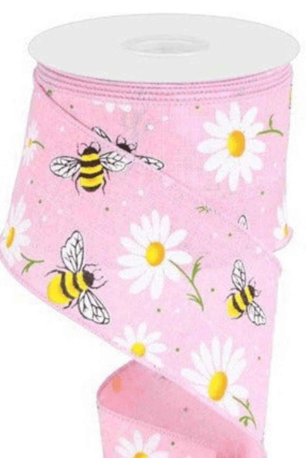 Shop For 2.5" Bumble Bee Daisy Ribbon: Light Pink (10 Yards)