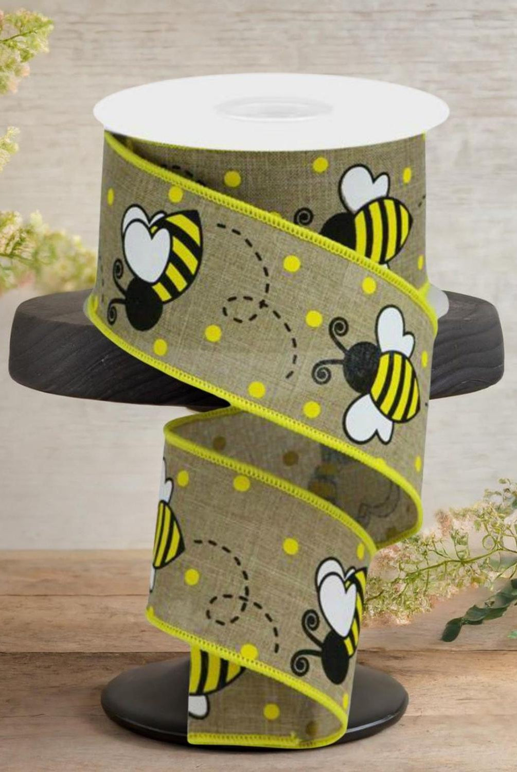 Shop For 2.5" Bumblebee Royal Ribbon: Light Beige (10 Yards)