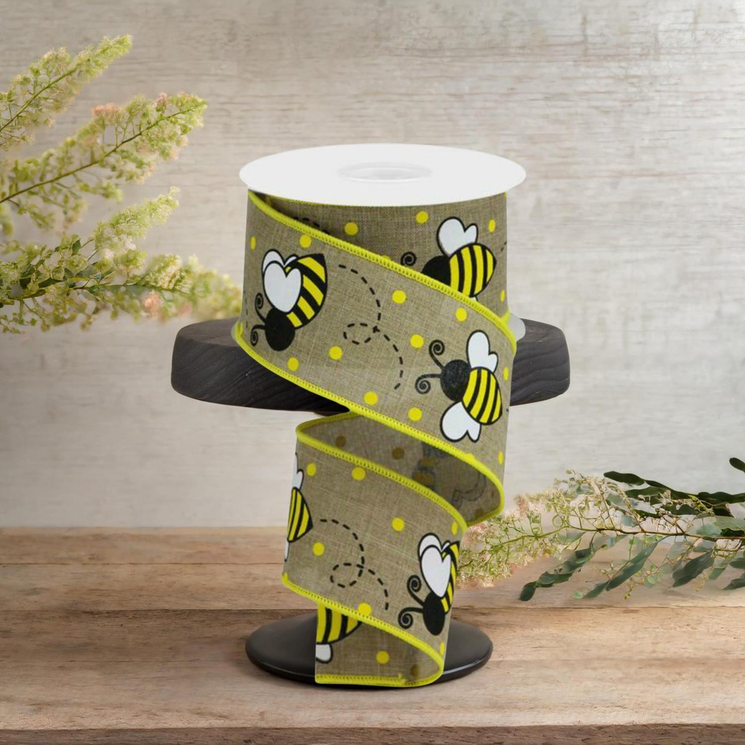 Shop For 2.5" Bumblebee Royal Ribbon: Light Beige (10 Yards)