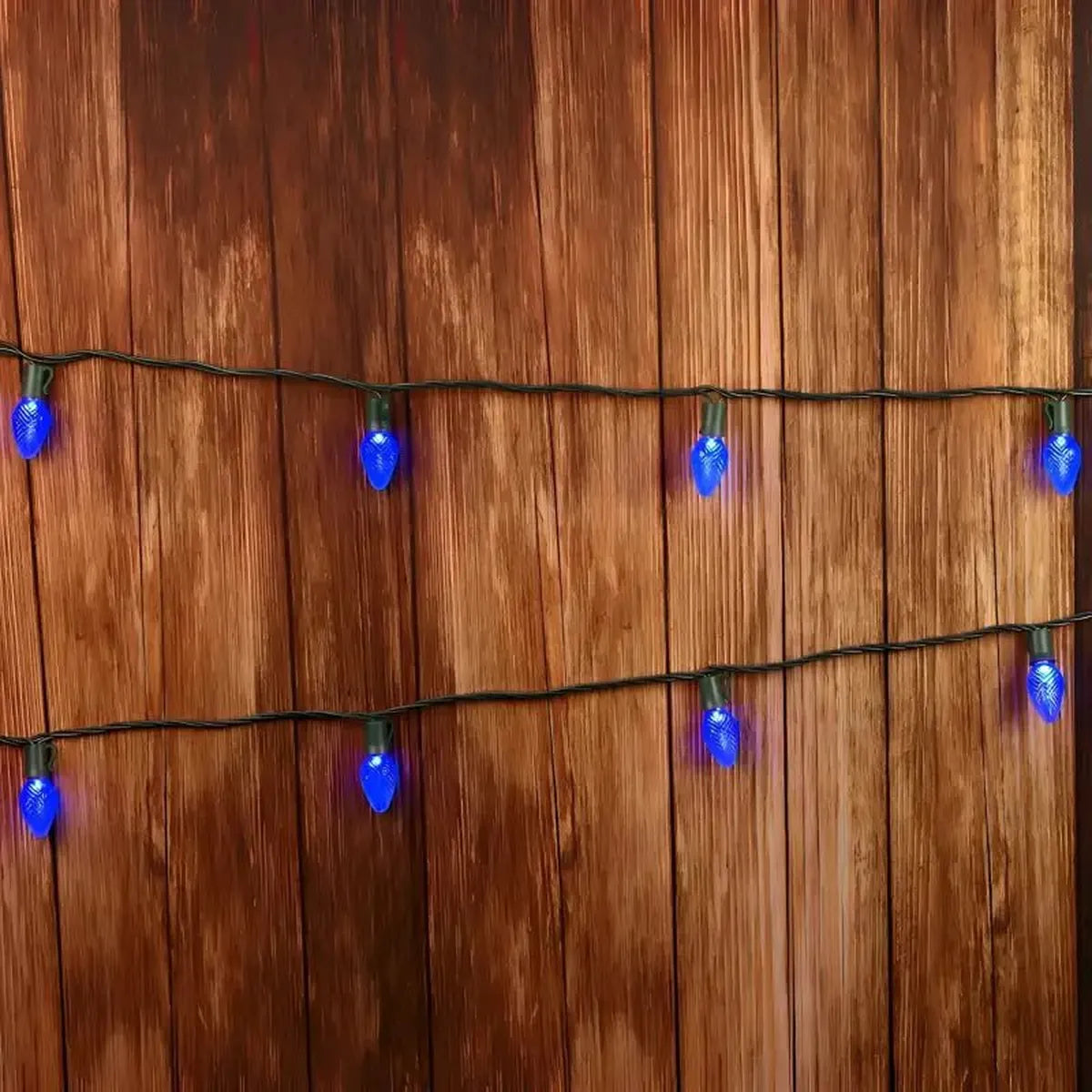 Shop For 25 C7 Blue LED Christmas Lights, 8" Spacing