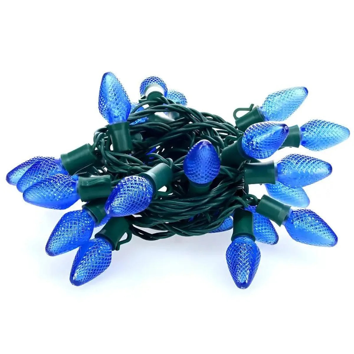 Shop For 25 C7 Blue LED Christmas Lights, 8" Spacing