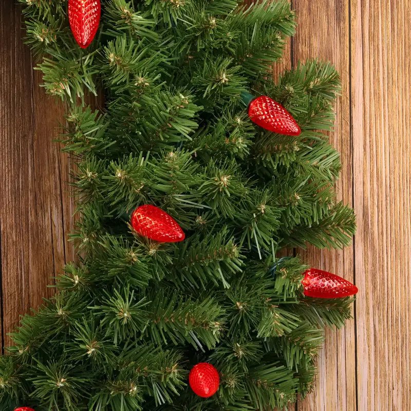 Shop For 25 C9 Red LED Christmas Lights, 8" Spacing