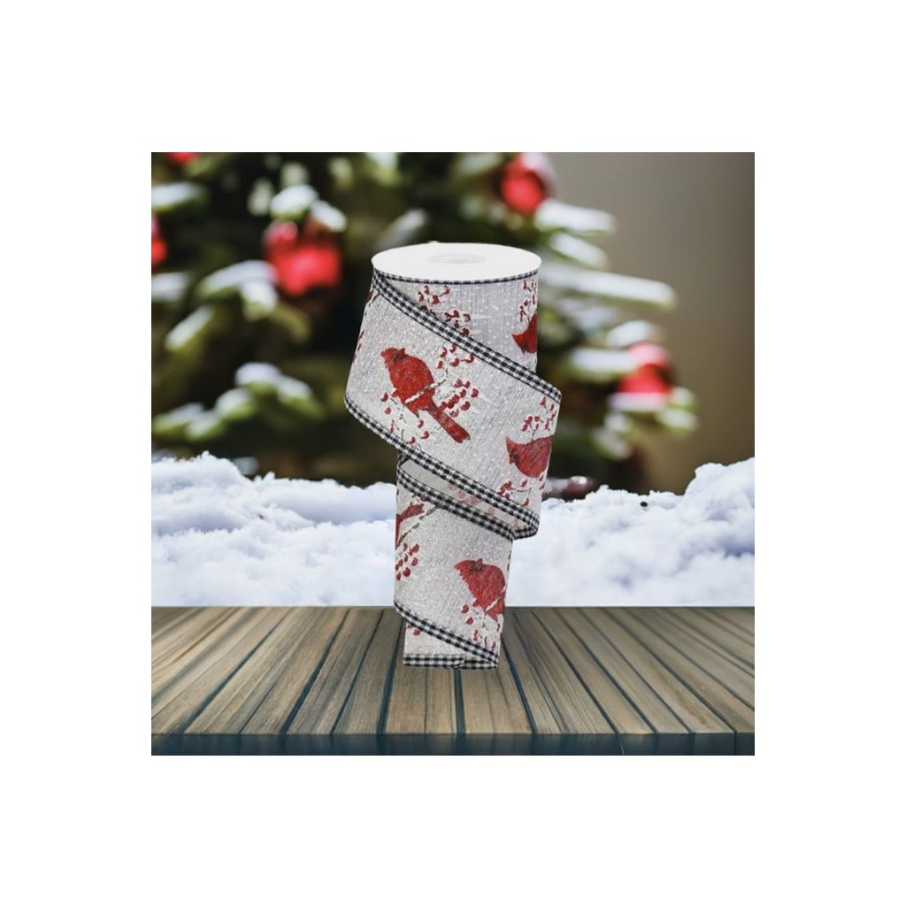 Shop For 2.5" Cardinal Gingham Check Ribbon: Silver (10 Yards) at Michelle's aDOORable Creations