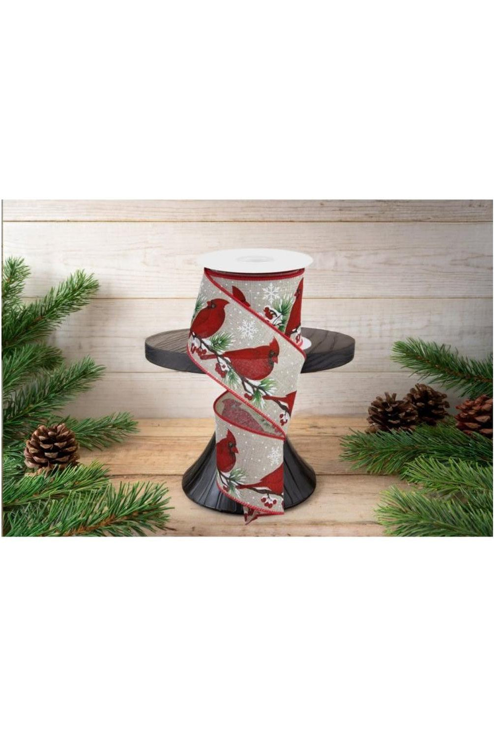 Shop For 2.5" Cardinals On Tree Branch Ribbon: Lt Natural (10 Yards)