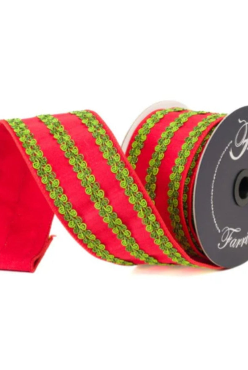 Shop For 2.5" Carnival Swirls Ribbon: Red/Green (10 Yards)
