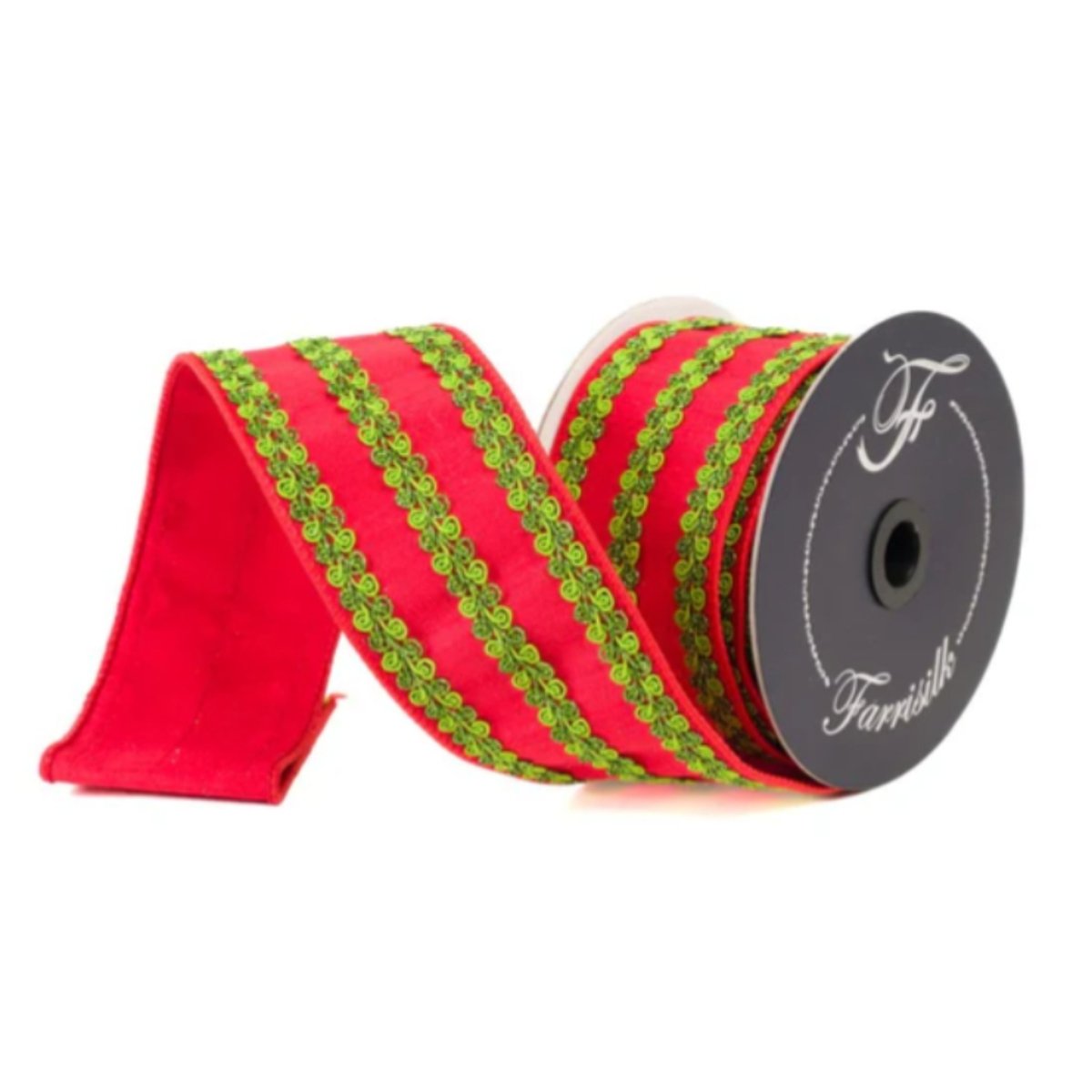 Shop For 2.5" Carnival Swirls Ribbon: Red/Green (10 Yards)