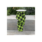Shop For 2.5" Checked Plaid Ribbon: Lime Green & Black (10 Yards)