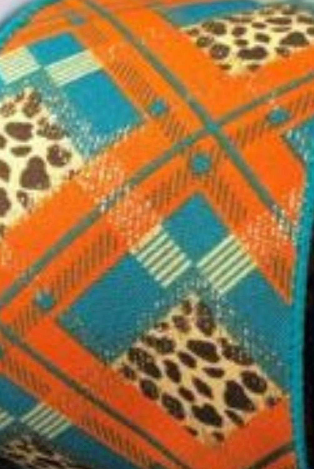 Shop For 2.5" Cheetah Argyle Plaid Ribbon: Teal & Orange (10 Yards)