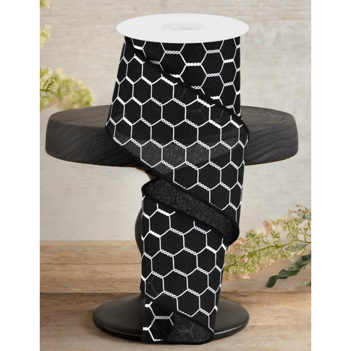 Shop For 2.5" Chicken Wire Ribbon: Black & White (10 Yards)