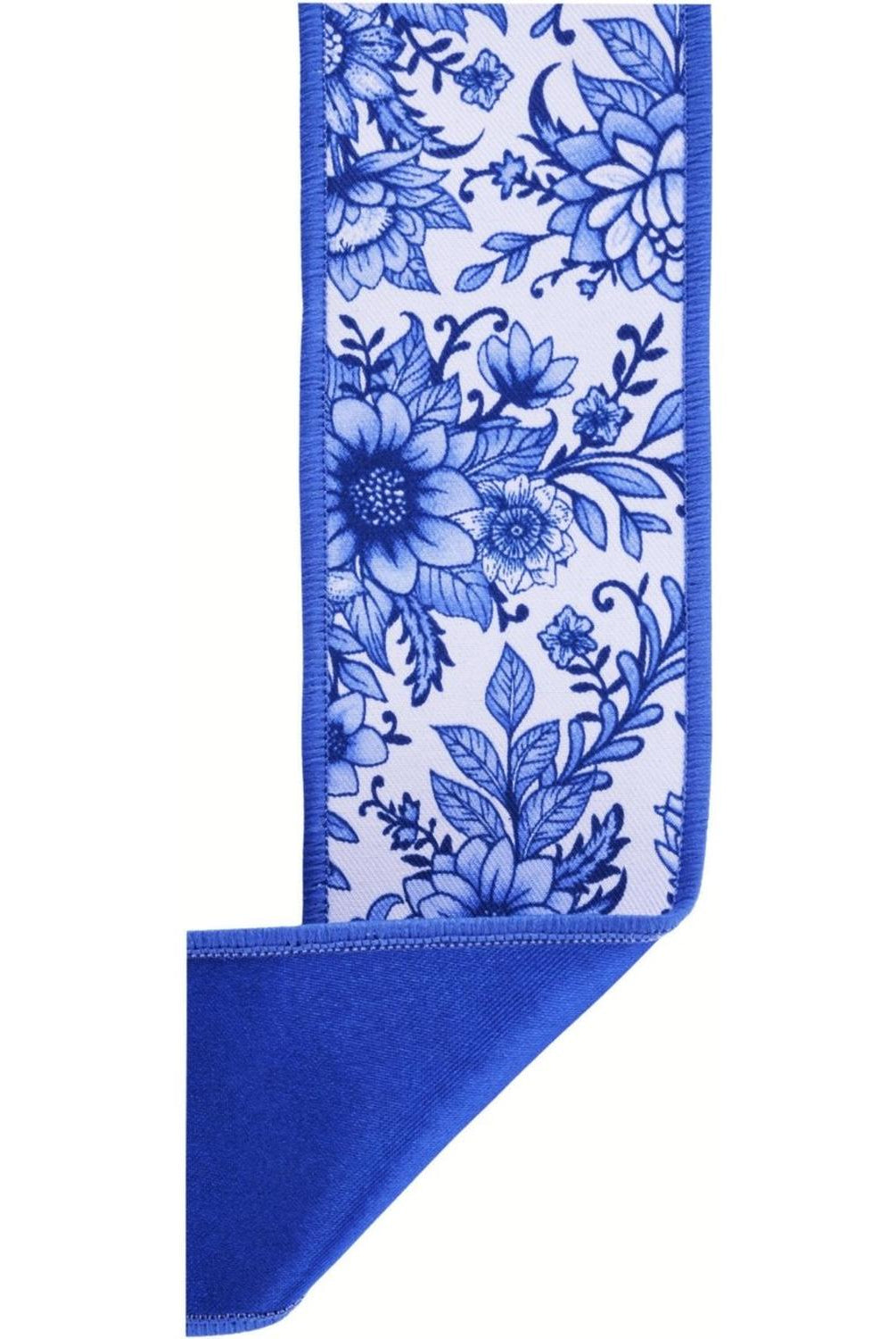 2.5" Chinoiserie Fused Ribbon: Blue (10 Yards)