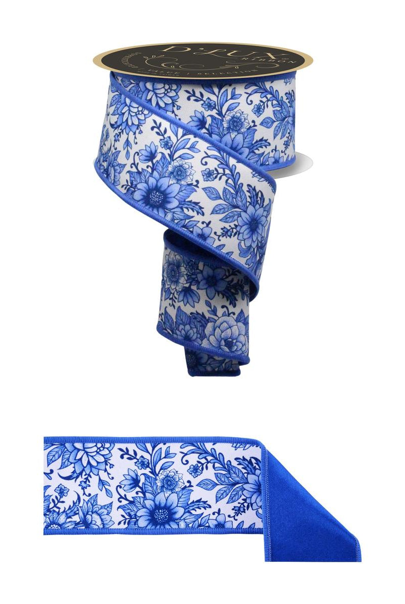 Shop For 2.5" Chinoiserie Fused Ribbon: Blue (10 Yards)