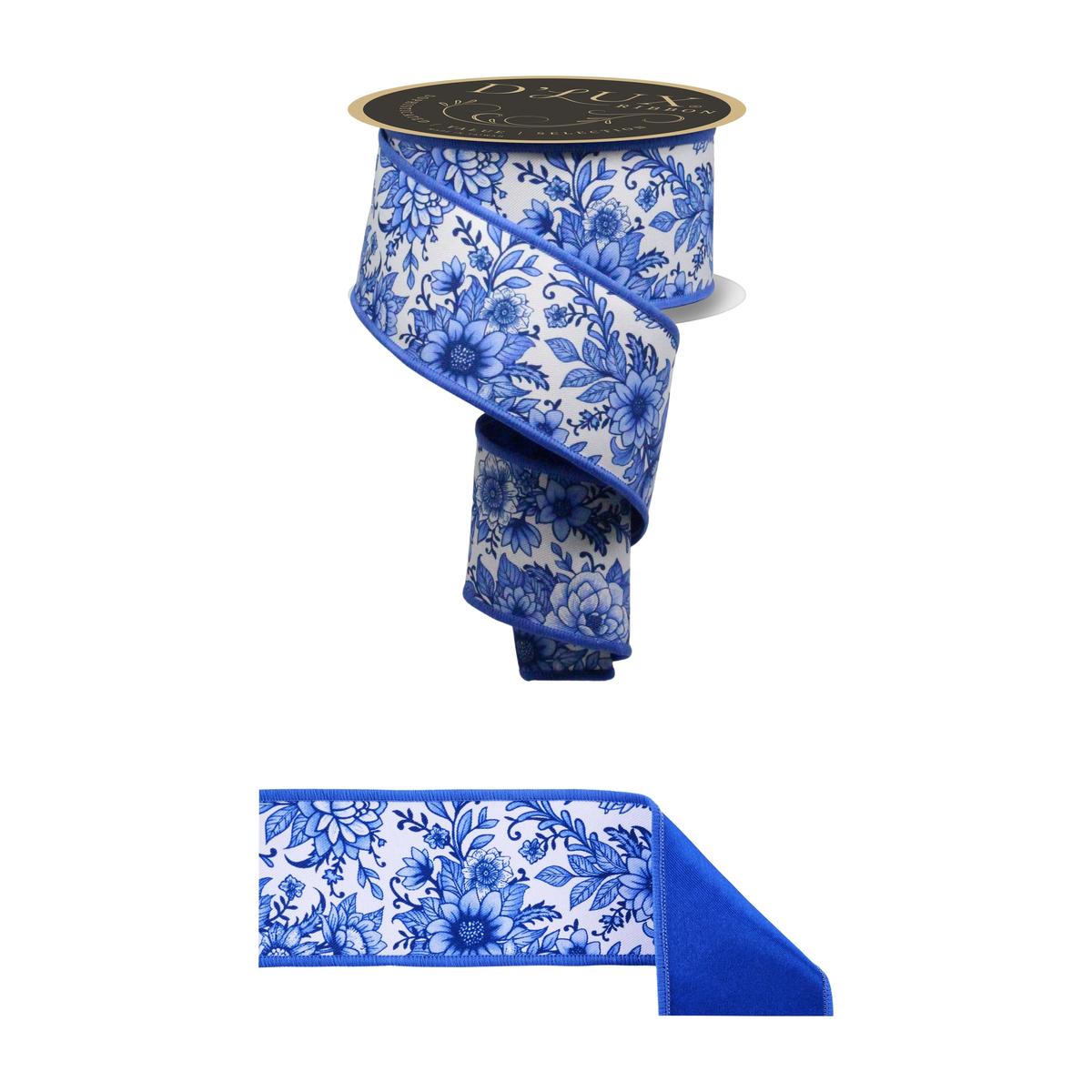 Shop For 2.5" Chinoiserie Fused Ribbon: Blue (10 Yards)