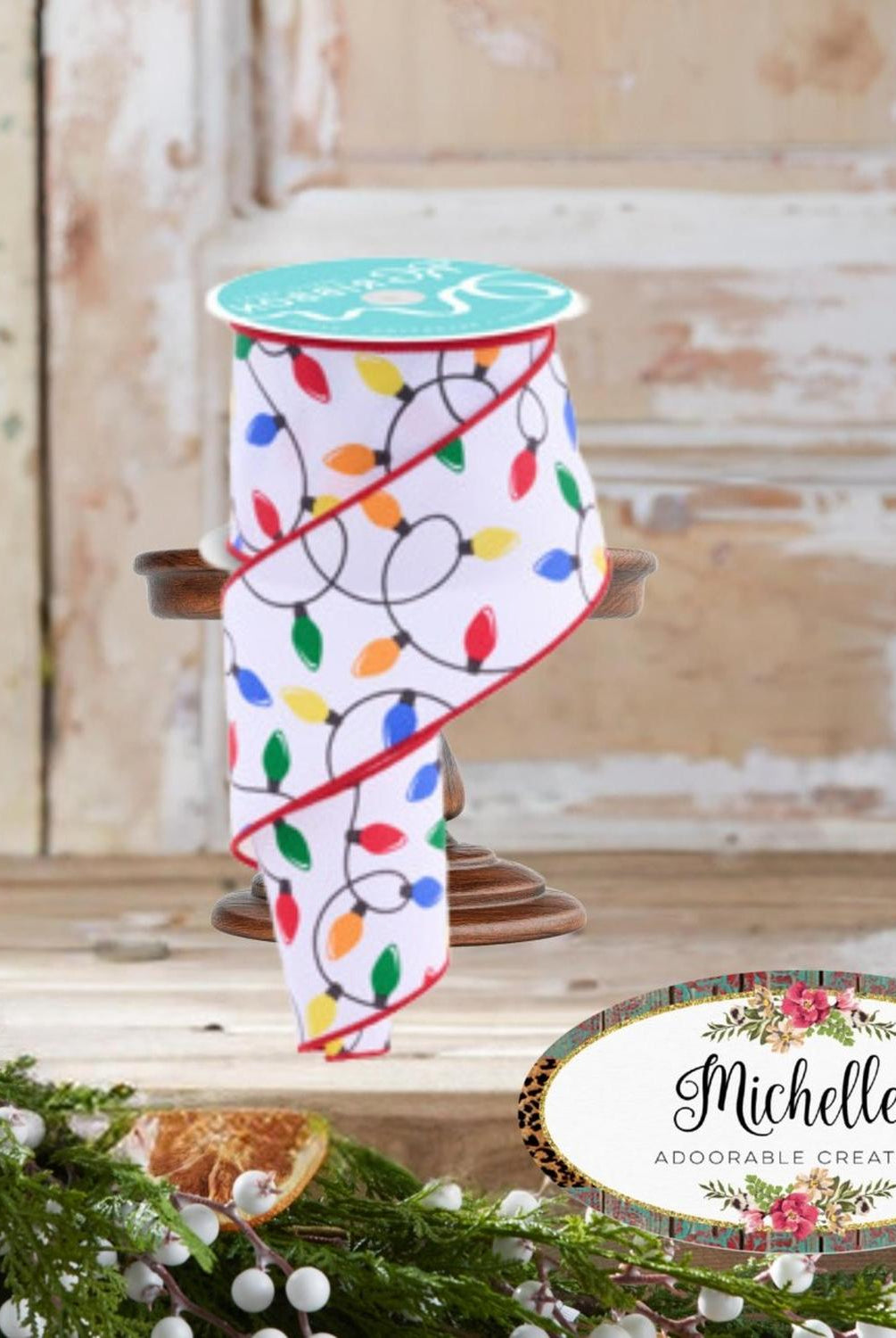 2.5" Christmas Lights Ribbon: Primary (10 Yards)