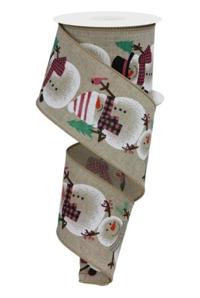 Shop For 2.5" Chubby Snowman Ribbon: Natural (10 Yards)
