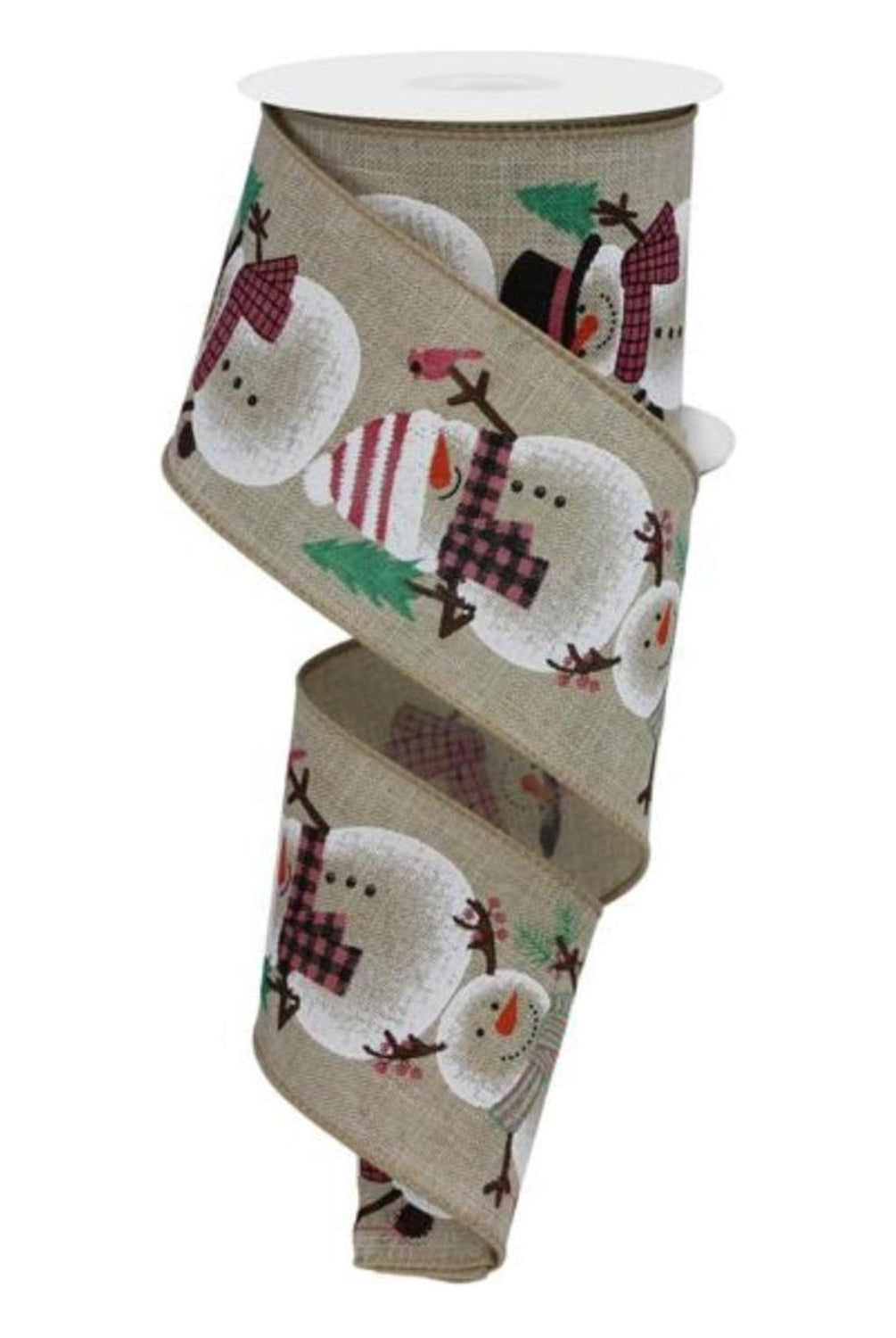 2.5" Chubby Snowman Ribbon: Natural (10 Yards)