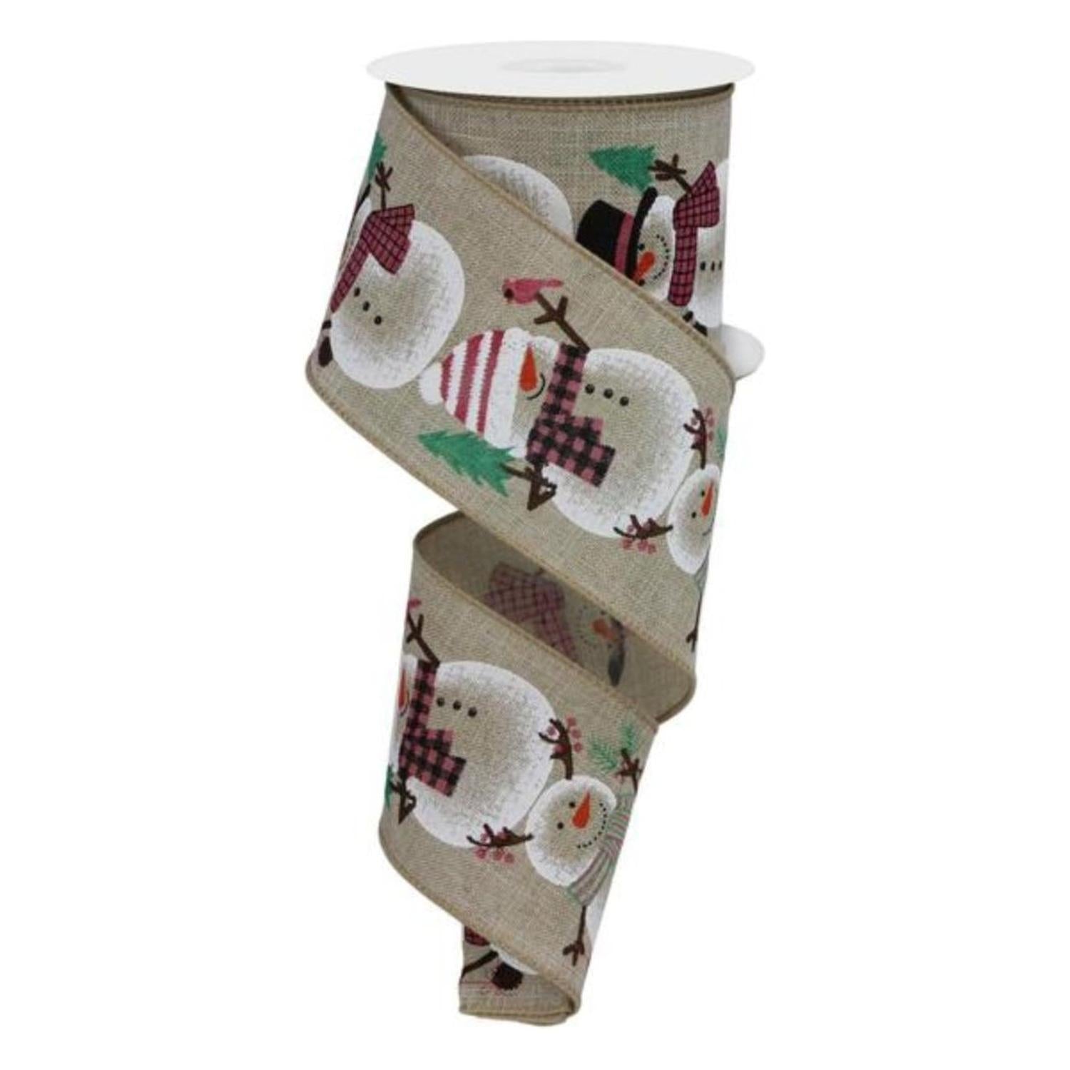 Shop For 2.5" Chubby Snowman Ribbon: Natural (10 Yards)