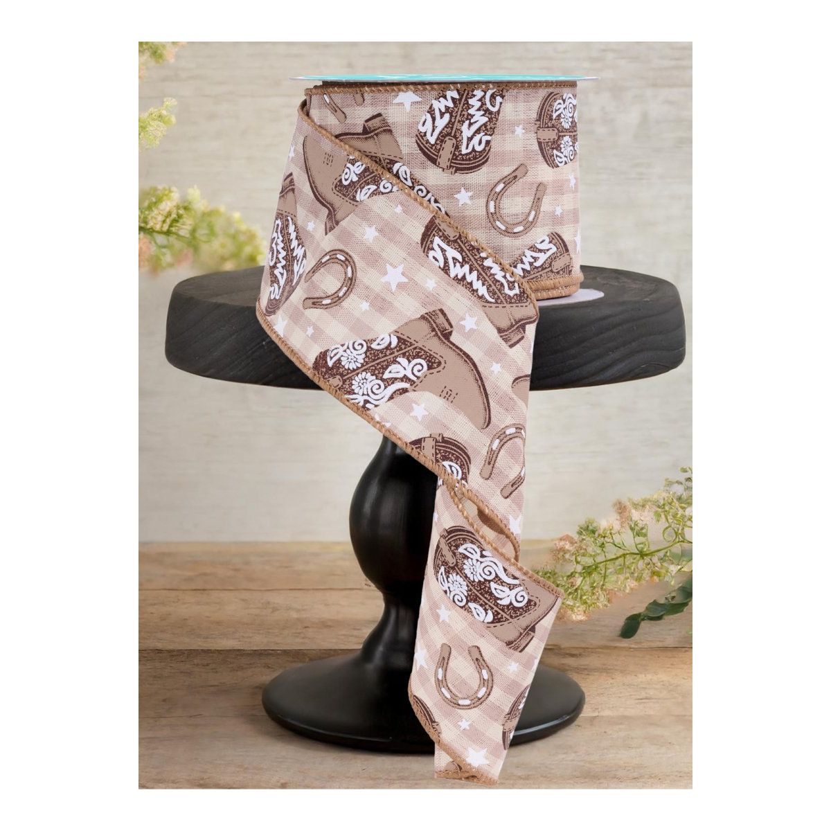 Shop For 2.5" Cowboy Boots Ribbon: Beige (10 Yards)