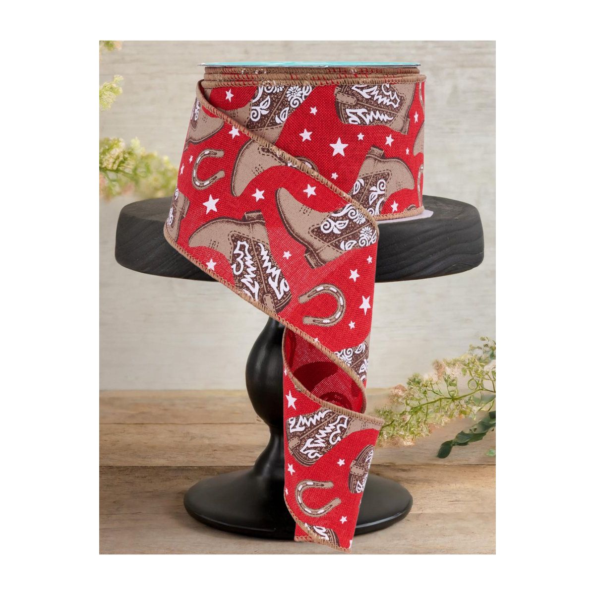 Shop For 2.5" Cowboy Boots Ribbon: Red (10 Yards)