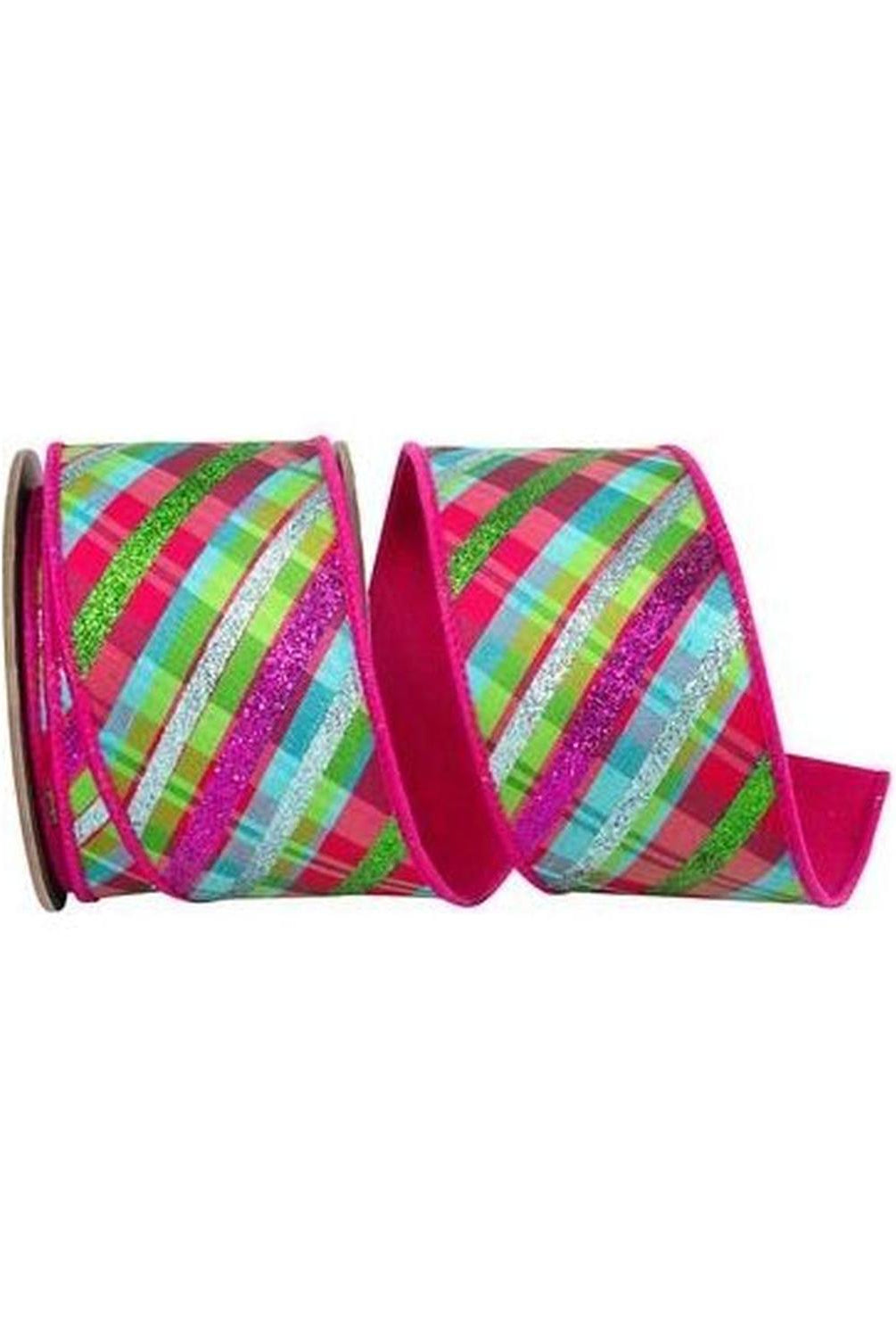 2.5" Deluxe Bright Plaid Ribbon: Fuchsia (5 Yards)