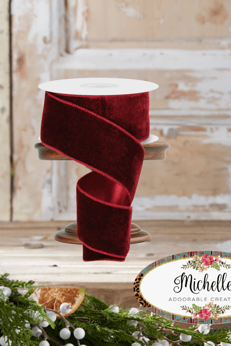 Shop For 2.5" Deluxe Velvet Ribbon: Burgundy (10 Yard)