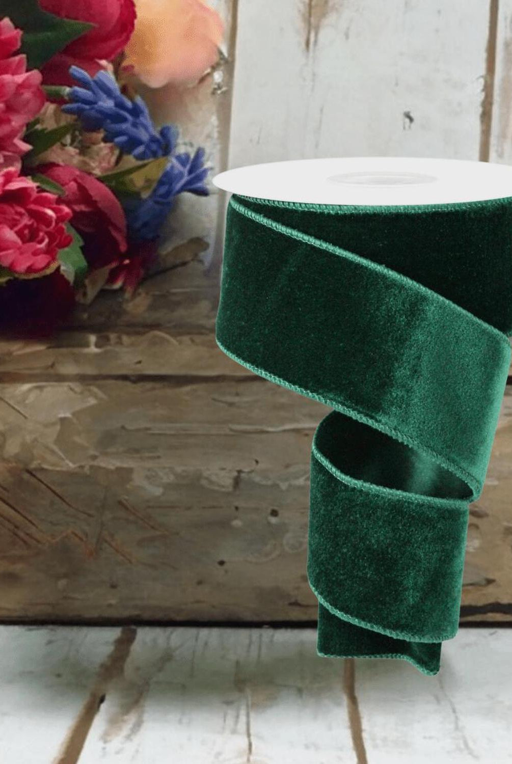 2.5" Deluxe Velvet Ribbon: Hunter (10 Yard)