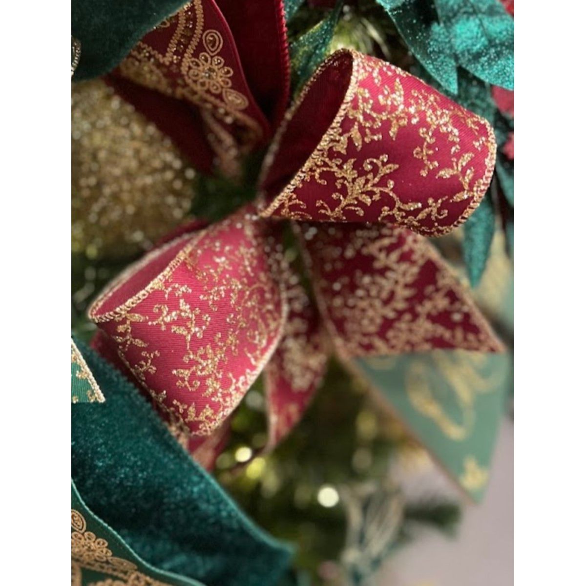 Shop For 2.5" Deluxe Wavy Floral Ribbon: Wine (10 Yards)