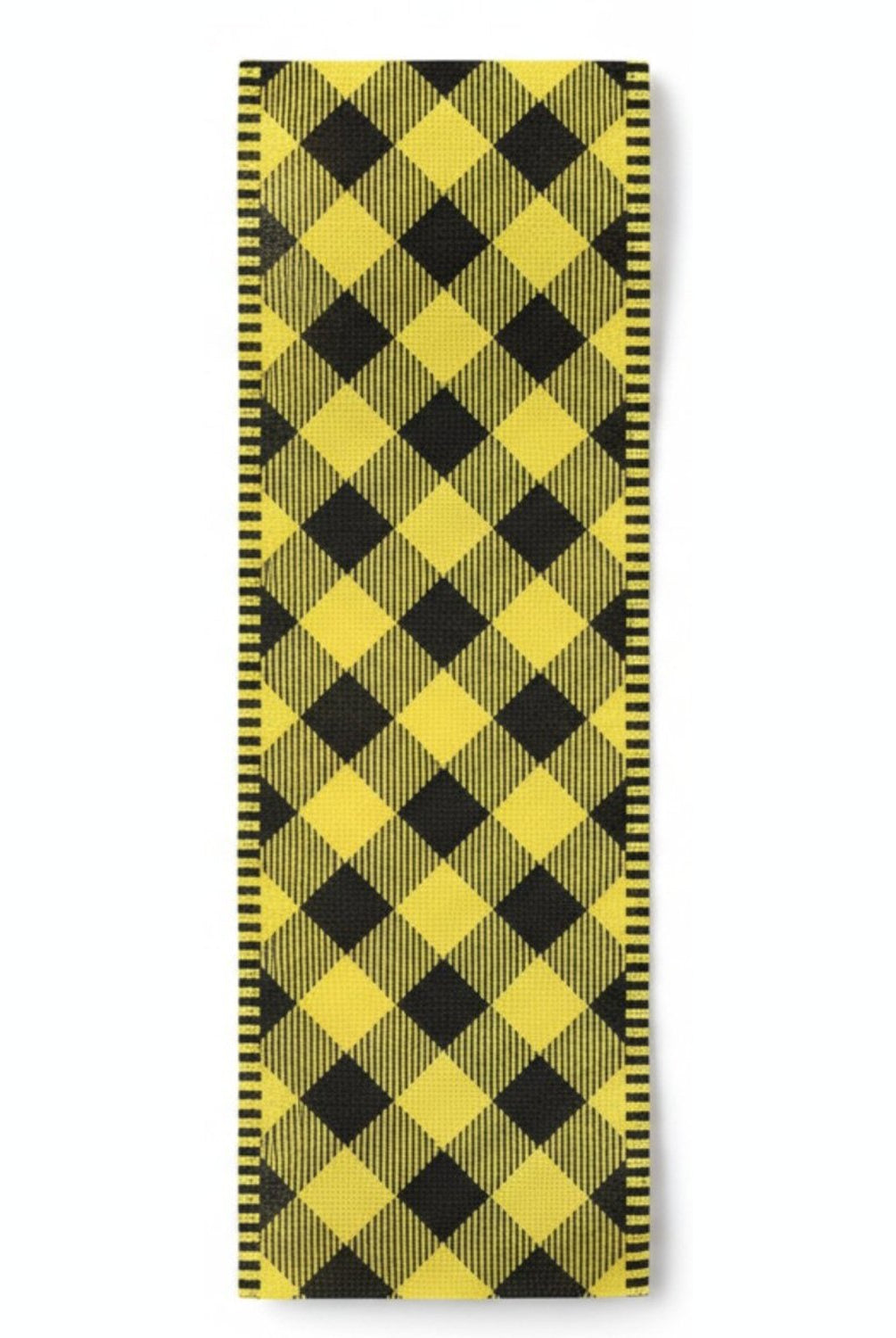 Shop For 2.5" Diagonal Check on Royal Stripe Ribbon: Sun Yellow (10 Yards)