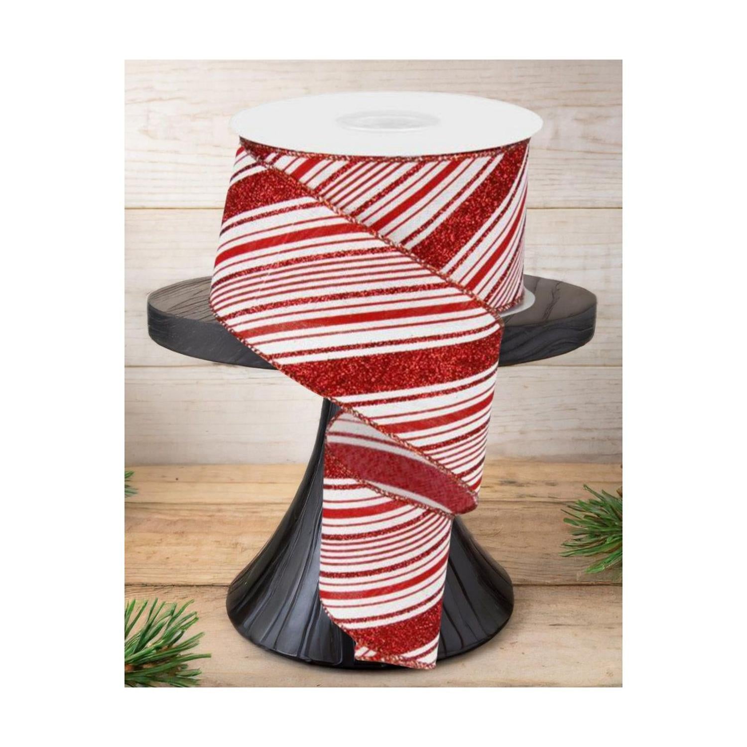 Shop For 2.5" Diagonal Stripes Ribbon: Red (10 Yards)