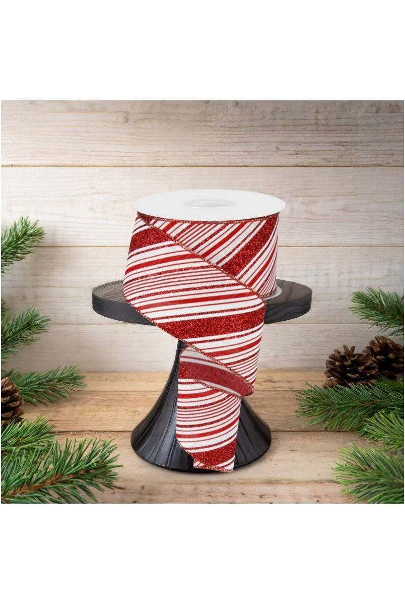 Shop For 2.5" Diagonal Stripes Ribbon: Red (10 Yards)