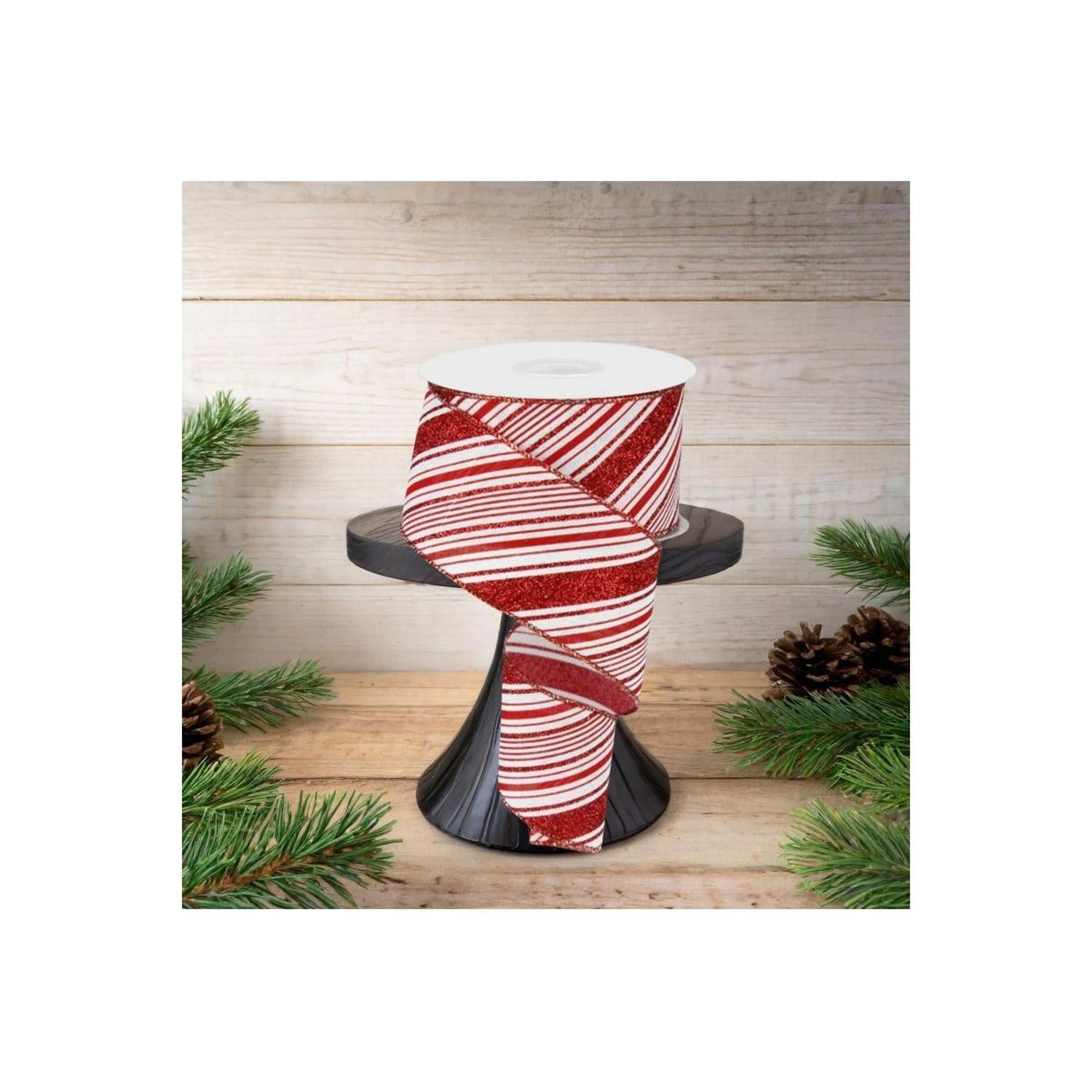 Shop For 2.5" Diagonal Stripes Ribbon: Red (10 Yards)