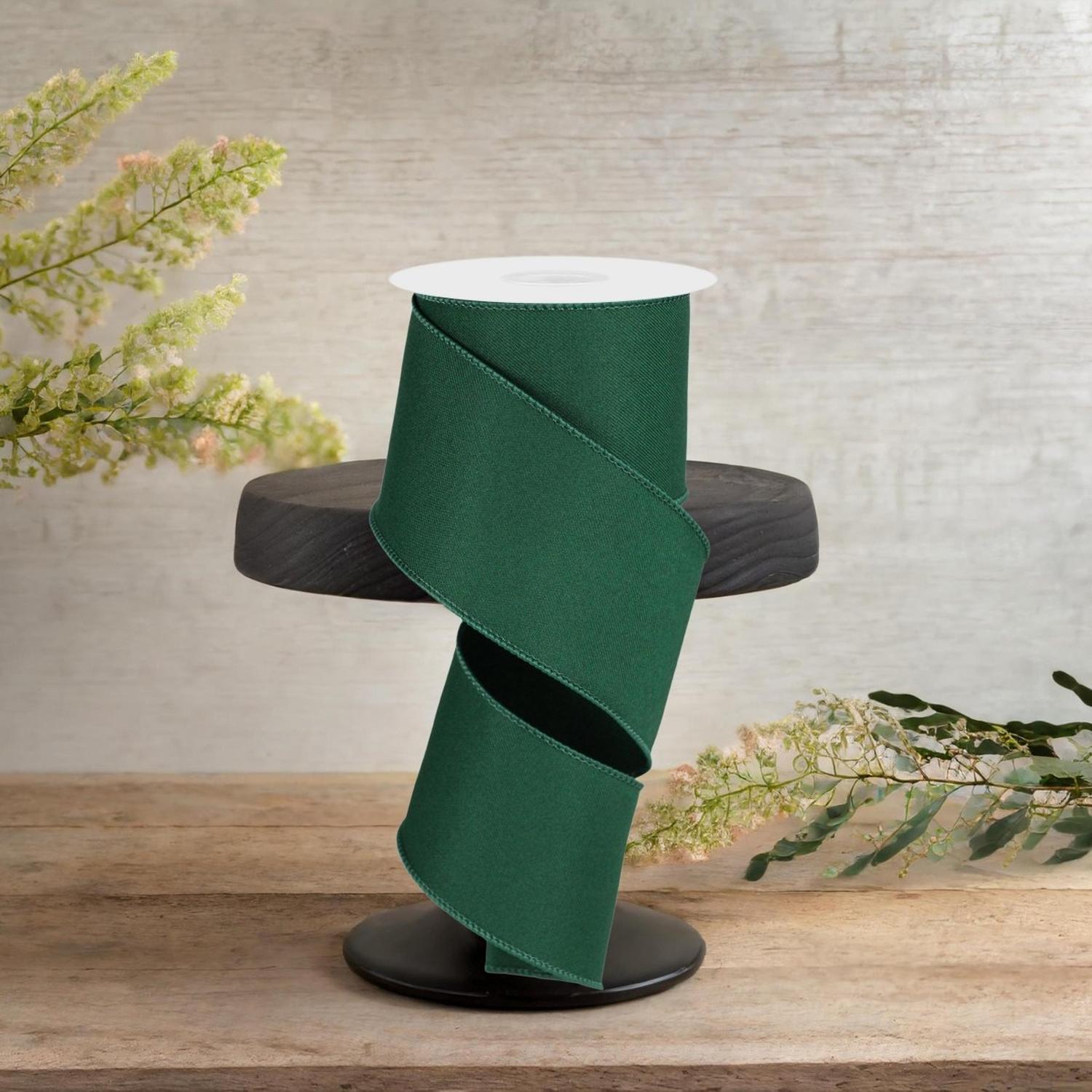 Shop For 2.5" Diagonal Weave Ribbon: Hunt Green (10 Yards)