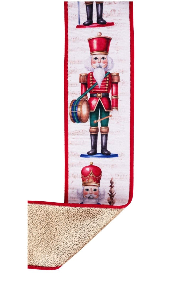 Shop For 2.5" D'Lux Nutcracker Fused Ribbon: Ivory/Red (10 Yards)