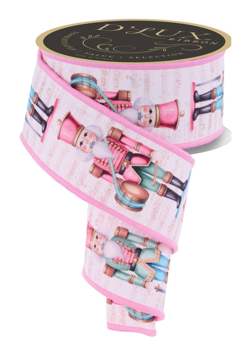 Shop For 2.5" D'Lux Nutcracker Fused Ribbon: Pink (10 Yards)
