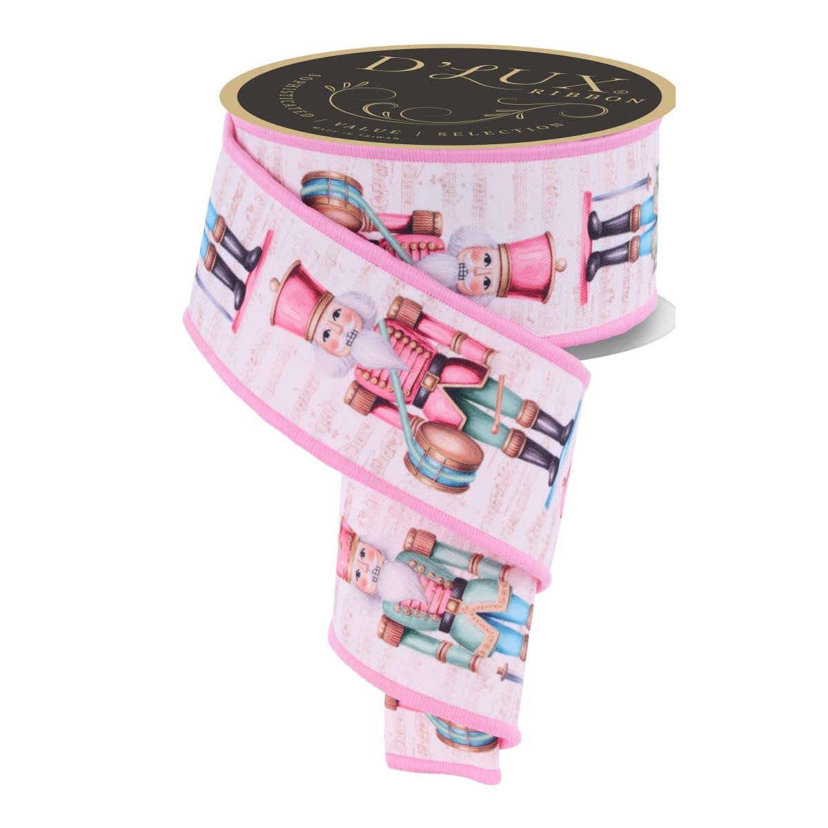 Shop For 2.5" D'Lux Nutcracker Fused Ribbon: Pink (10 Yards)