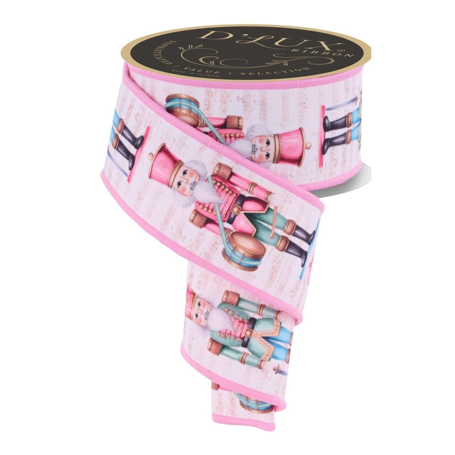 Shop For 2.5" D'Lux Nutcracker Fused Ribbon: Pink (10 Yards)