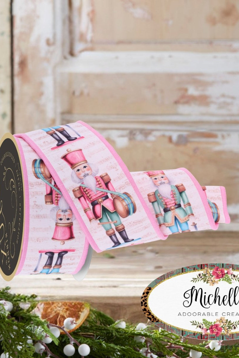 Shop For 2.5" D'Lux Nutcracker Fused Ribbon: Pink (10 Yards)