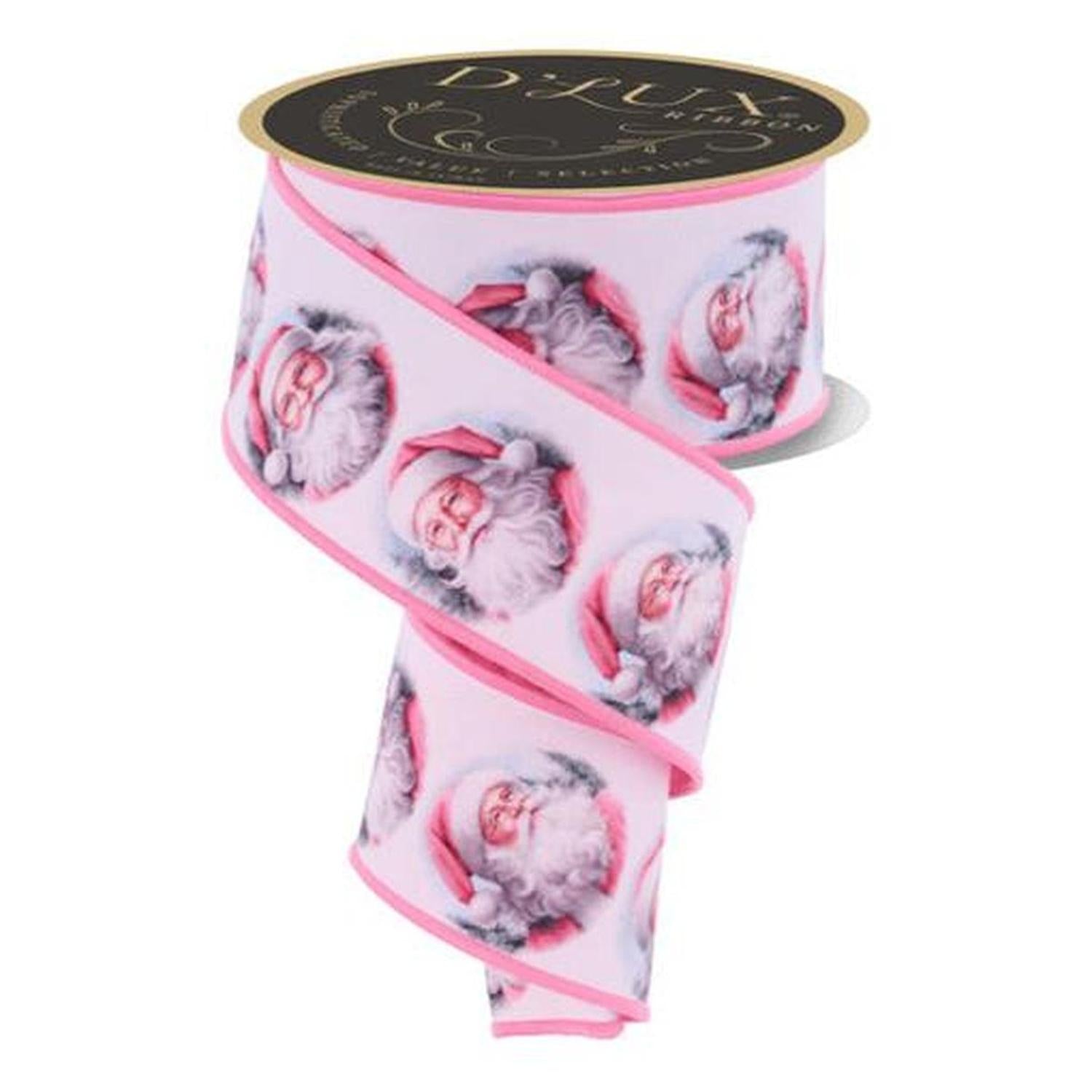 Shop For 2.5" D'Lux Santa Fused Ribbon: Pink (10 Yards)