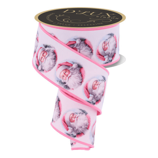 Shop For 2.5" D'Lux Santa Fused Ribbon: Pink (10 Yards)