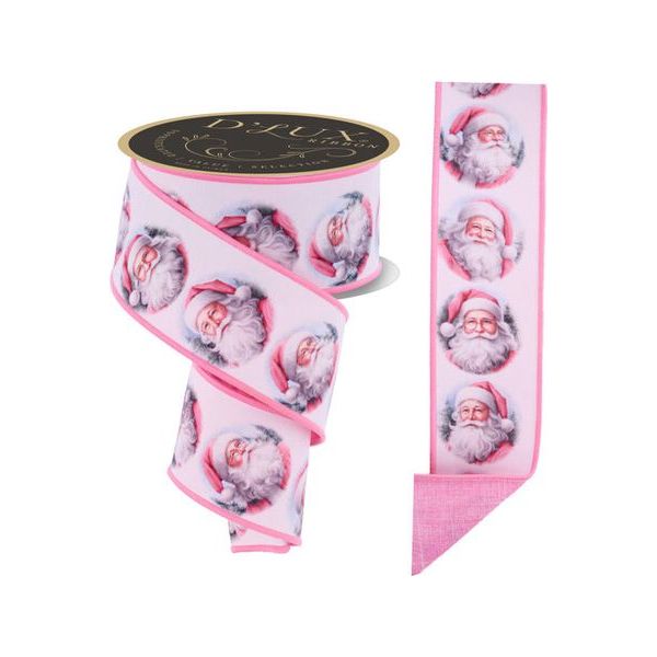 Shop For 2.5" D'Lux Santa Fused Ribbon: Pink (10 Yards)