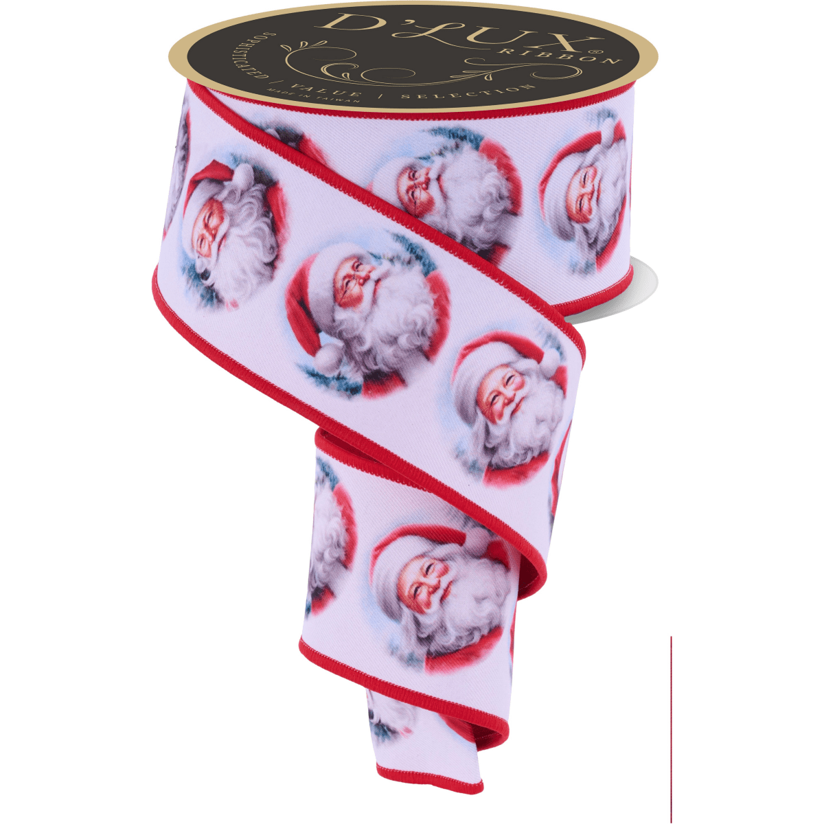 Shop For 2.5" D'Lux Santa Fused Ribbon: White (10 Yards)