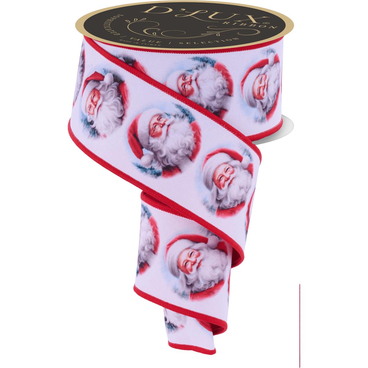 Shop For 2.5" D'Lux Santa Fused Ribbon: White (10 Yards)