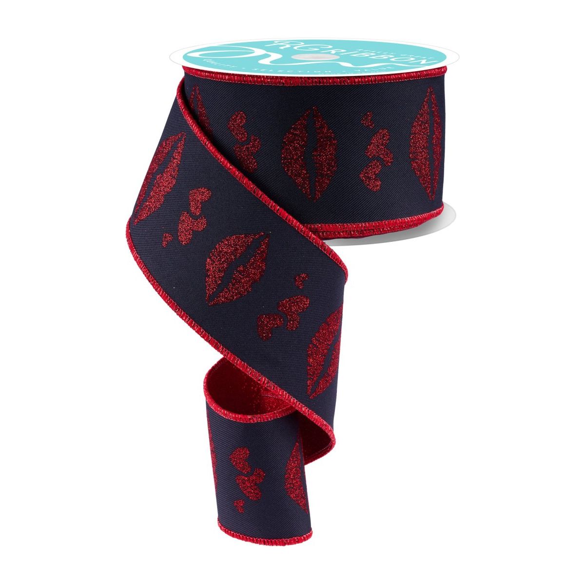 Shop For 2.5" Double Layer Bold Lips Ribbon: Black/Red (10 Yards)