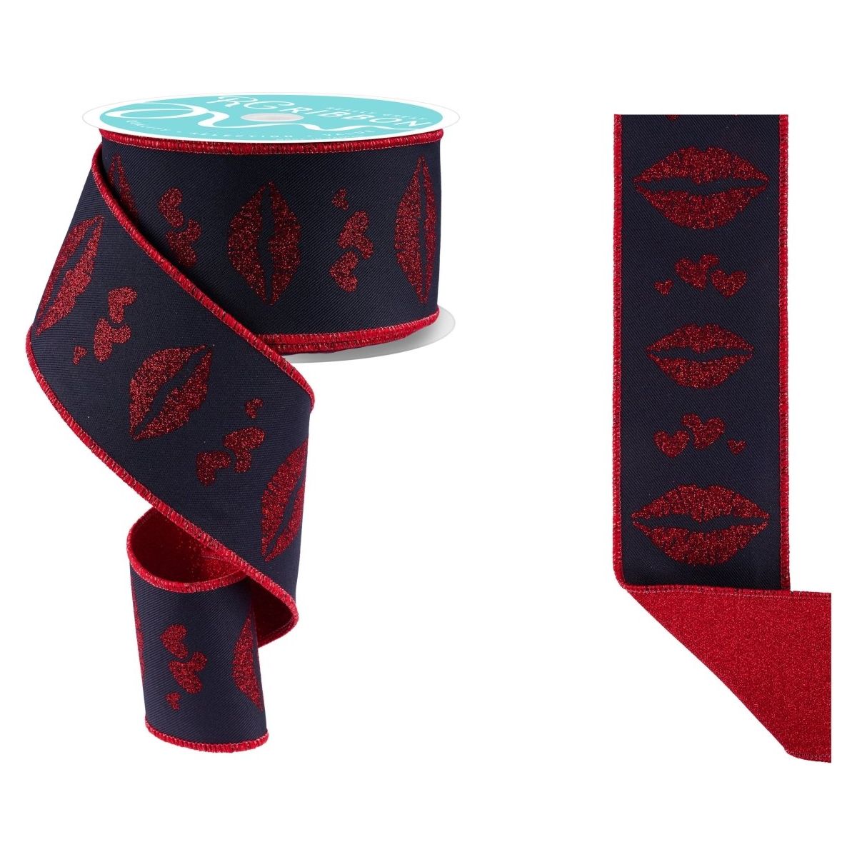 Shop For 2.5" Double Layer Bold Lips Ribbon: Black/Red (10 Yards)