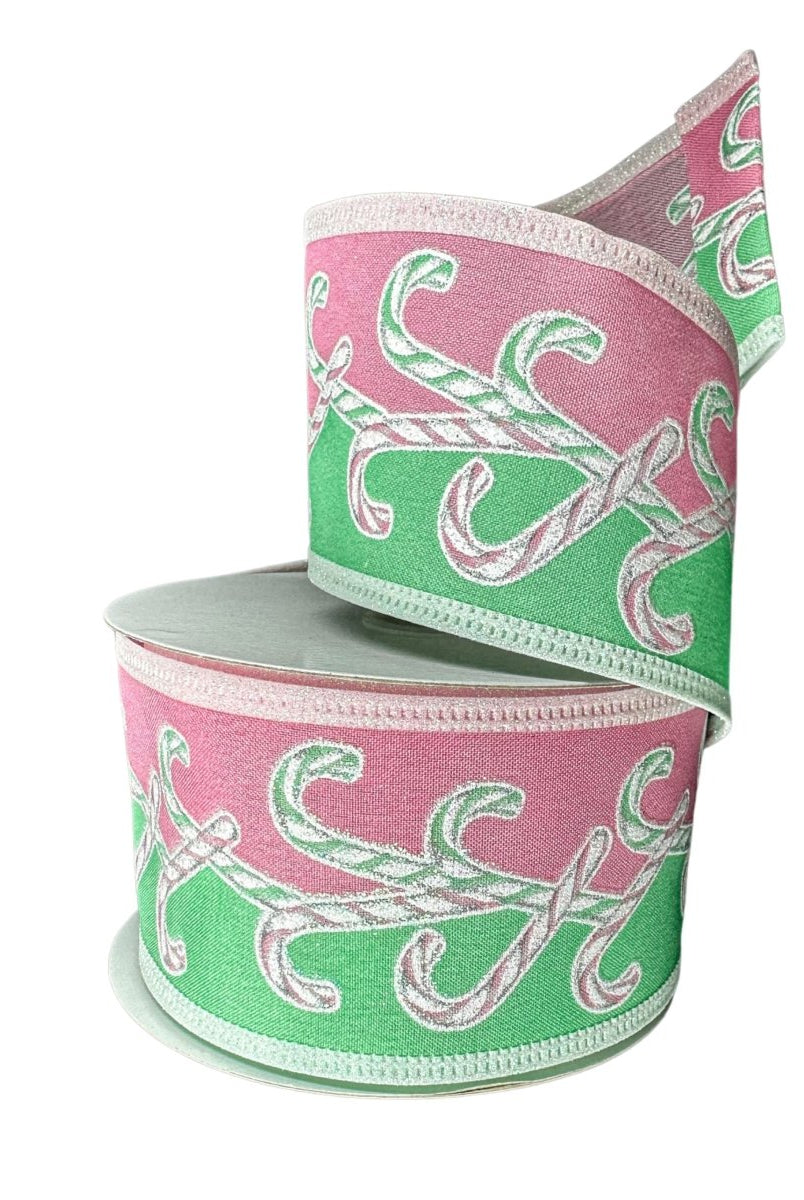Shop For 2.5" Dual Glitter Candy Ribbon: Pink/Mint (10 Yards)