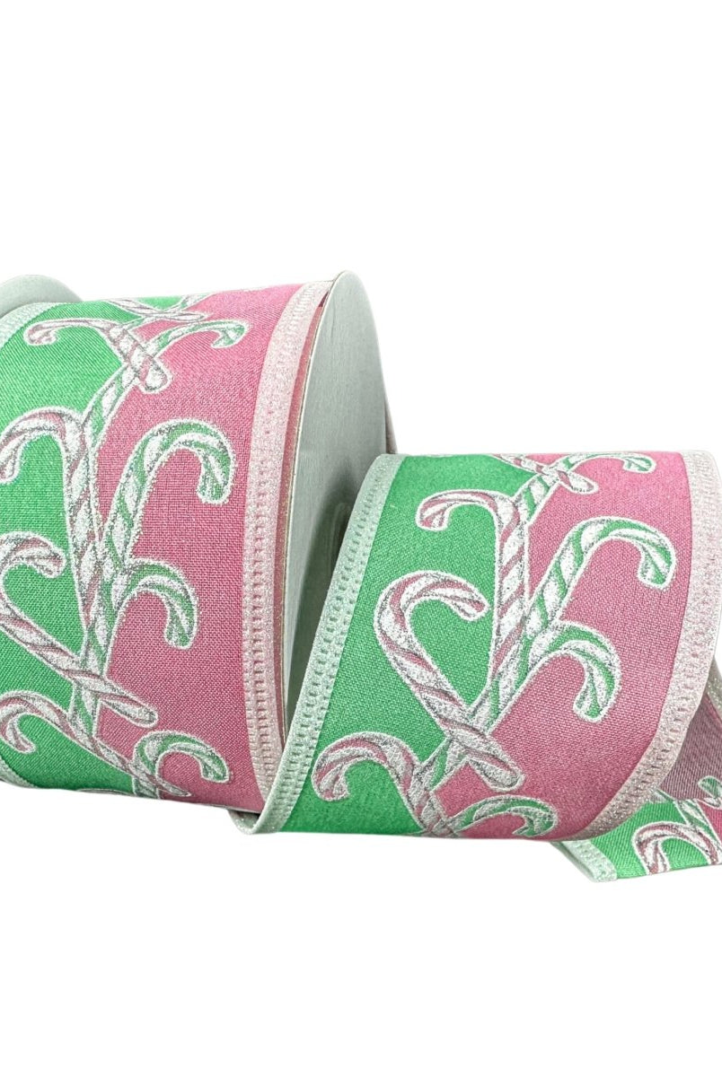 Shop For 2.5" Dual Glitter Candy Ribbon: Pink/Mint (10 Yards)