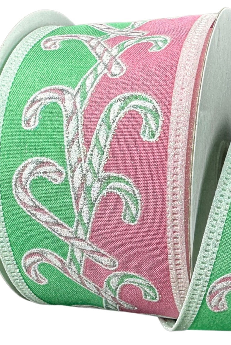 Shop For 2.5" Dual Glitter Candy Ribbon: Pink/Mint (10 Yards)
