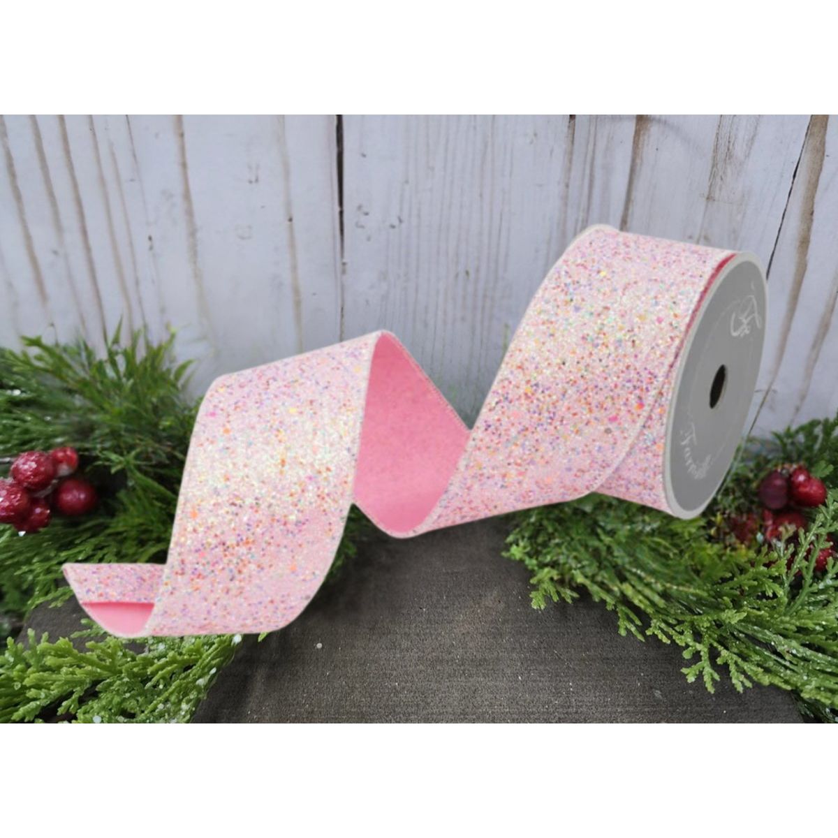 Shop For 2.5" Fairy Dust Ribbon: Pink (10 Yards) at Michelle's aDOORable Creations