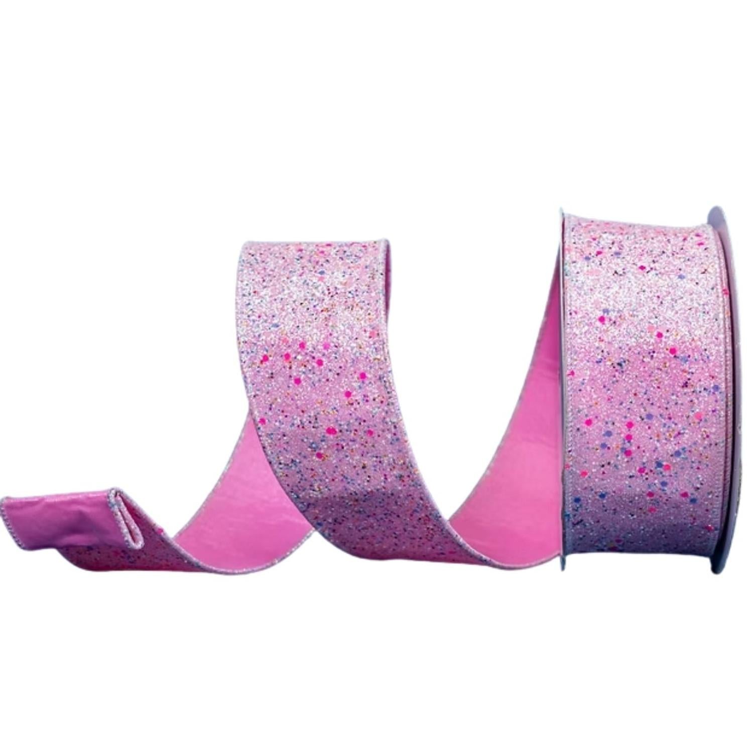 2.5" Fairy Dust Ribbon: Pink (10 Yards)